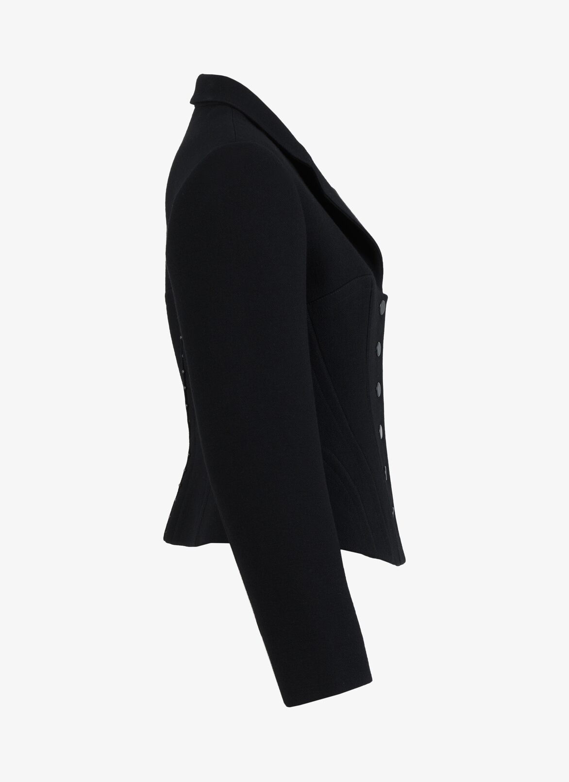 Alaïa Edition 1987 Wool crepe corset jacket ALAÏA BLACK ALAÏA EDITION 1987 WOOL CREPE CORSET JACKET